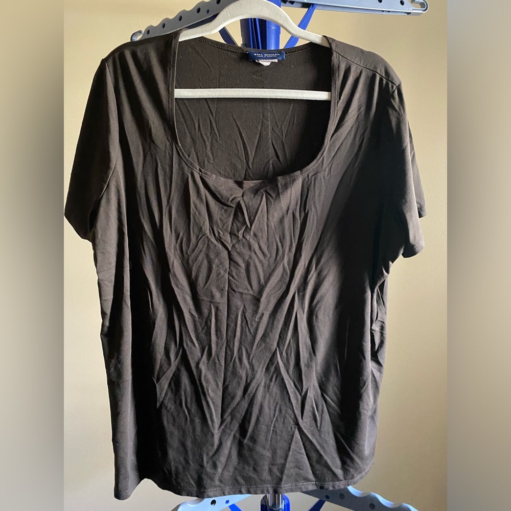 SML Woman brown square neck top